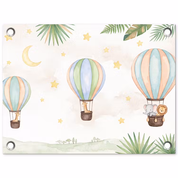 Tuinposter - Aquarel - Luchtballonnen - Pastel — 1