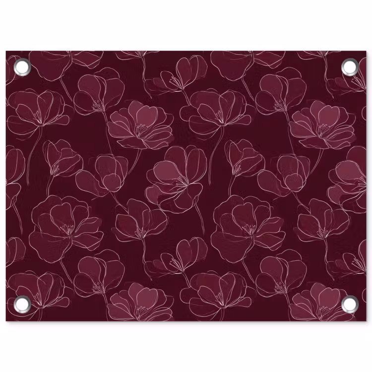 Tuinposter - Bloemen - Patroon - Bordeauxrood — 1