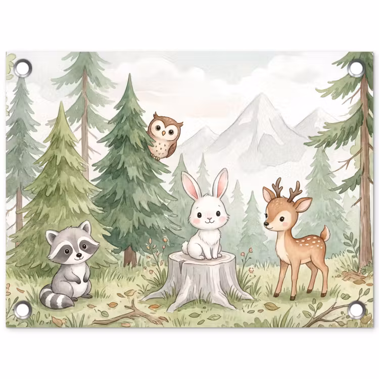Tuinposter - Bos - Dieren - Groen — 1