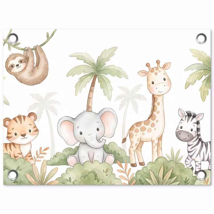 Tuinposter - Dieren - Jungle - Pastel — 1