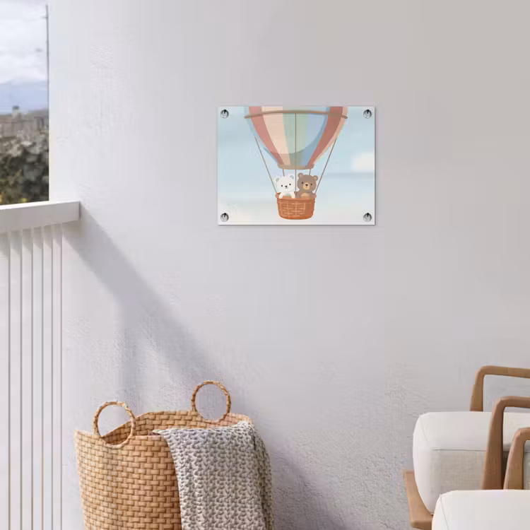Tuinposter - Luchtballon - Beren - Pastel — 3