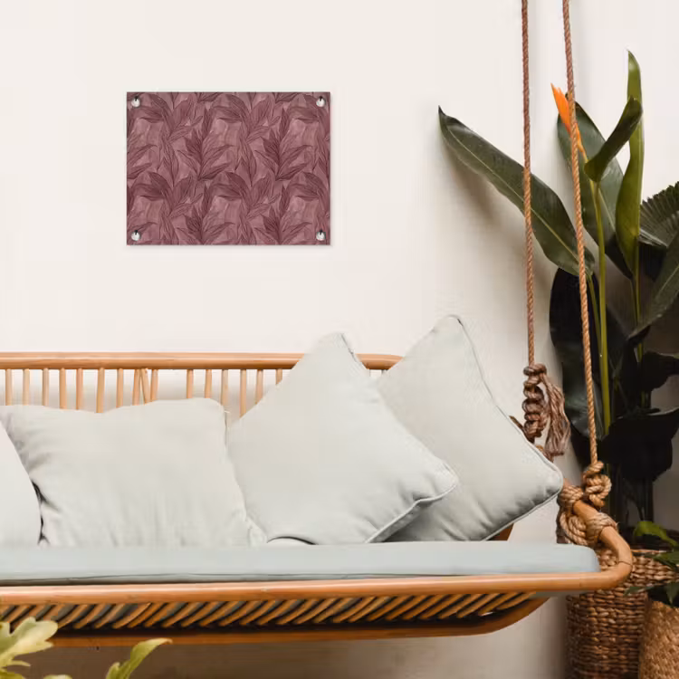 Tuinposter - Bladeren - Patroon - Paars — 5