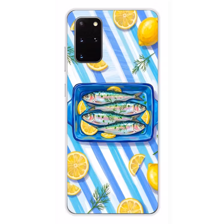 Telefoonhoesje - Vis - Citroen - Kruiden - Eten - Blauw — 4