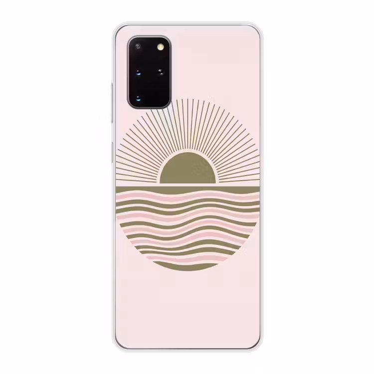 Telefoonhoesje - Zon - Zee - Abstract - Modern - Roze — 1