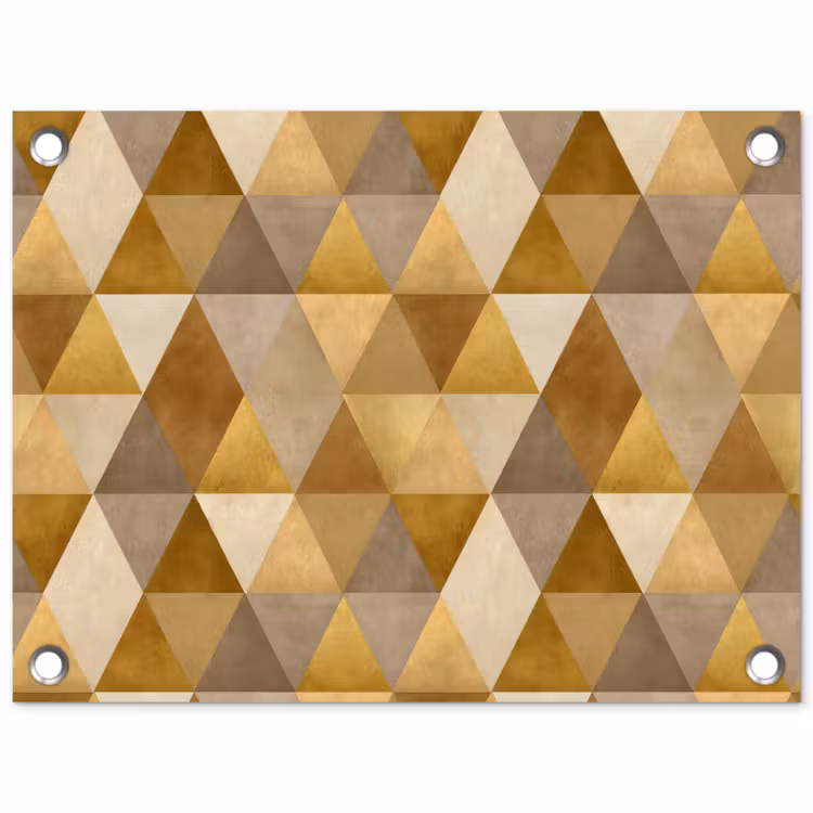 Tuinposter - Geometrisch - Driehoek - Goud — 1