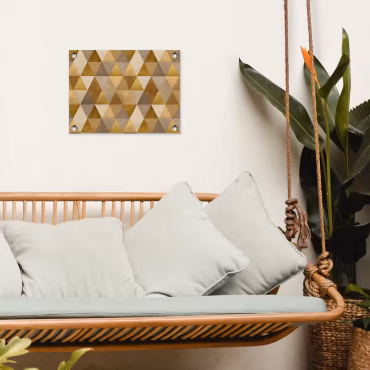 Tuinposter - Geometrisch - Driehoek - Goud — 5