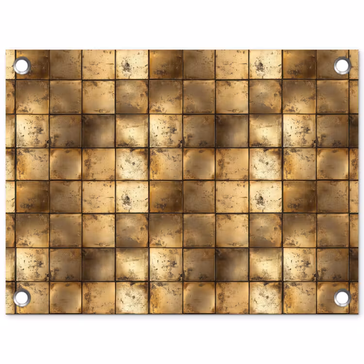 Tuinposter - Geometrisch - Tegels - Goud — 1