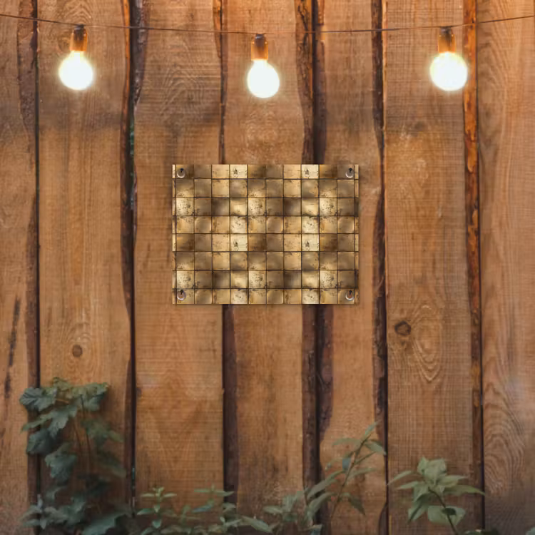 Tuinposter - Geometrisch - Tegels - Goud — 2