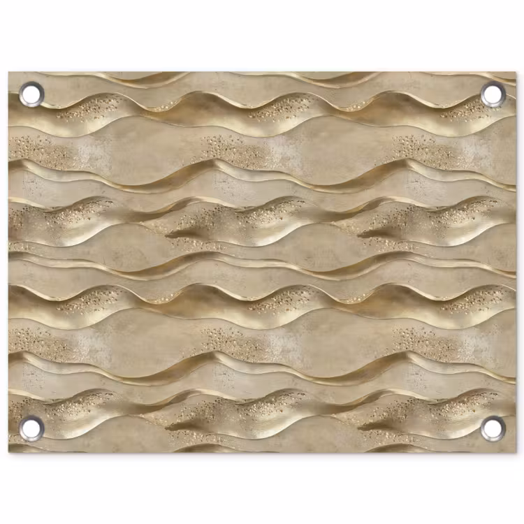 Tuinposter - Golven - Patroon - Goud — 1