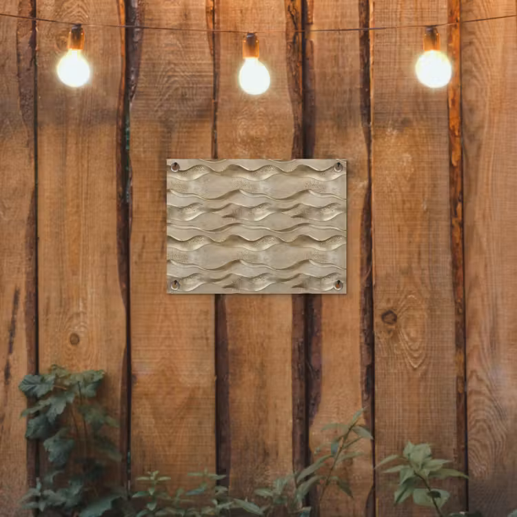 Tuinposter - Golven - Patroon - Goud — 2