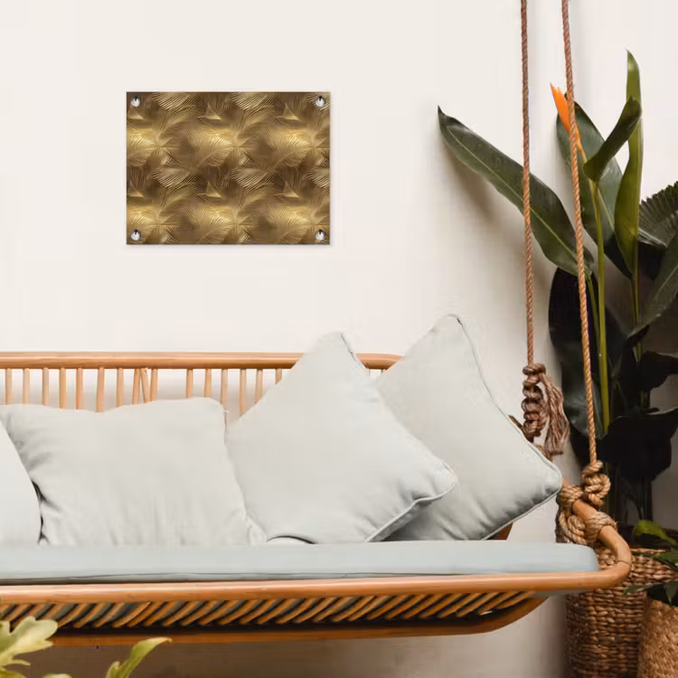Tuinposter - Palm - Waaier - Goud — 5