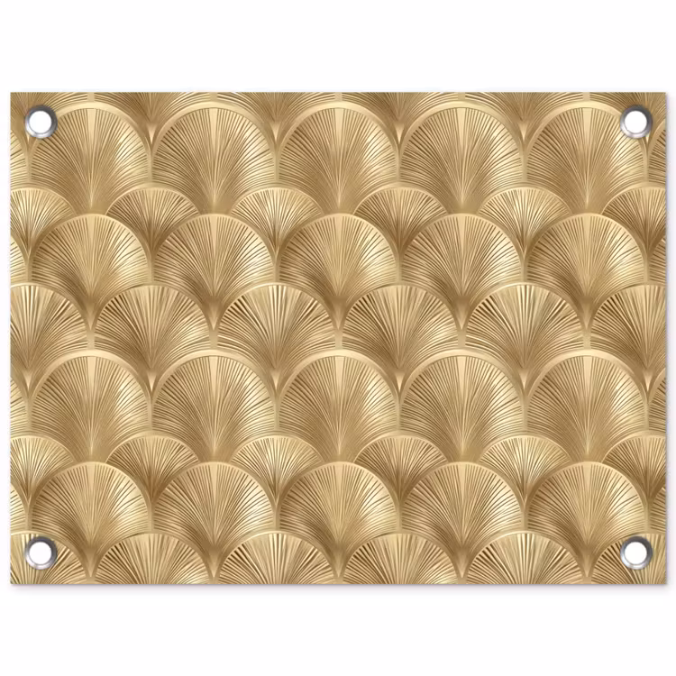 Tuinposter - Patroon - Waaier - Goud — 1