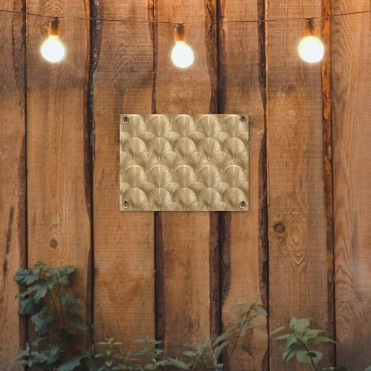 Tuinposter - Patroon - Waaier - Goud — 2