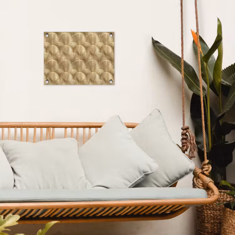 Tuinposter - Patroon - Waaier - Goud — 5