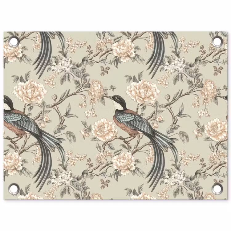 Tuinposter - Bloem - Vogel - Kleurrijk — 1