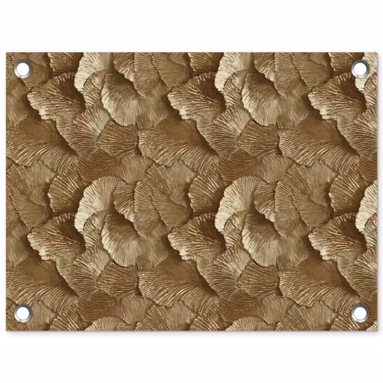 Tuinposter - Organisch - Patroon - Bladeren - Goud — 1
