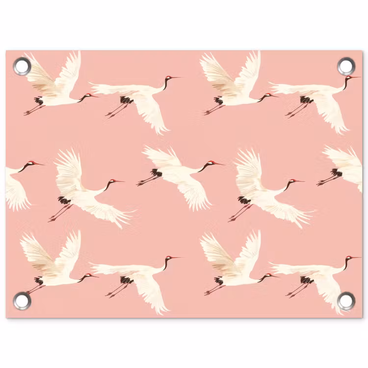 Tuinposter - Modern - Kraanvogels - Roze — 1