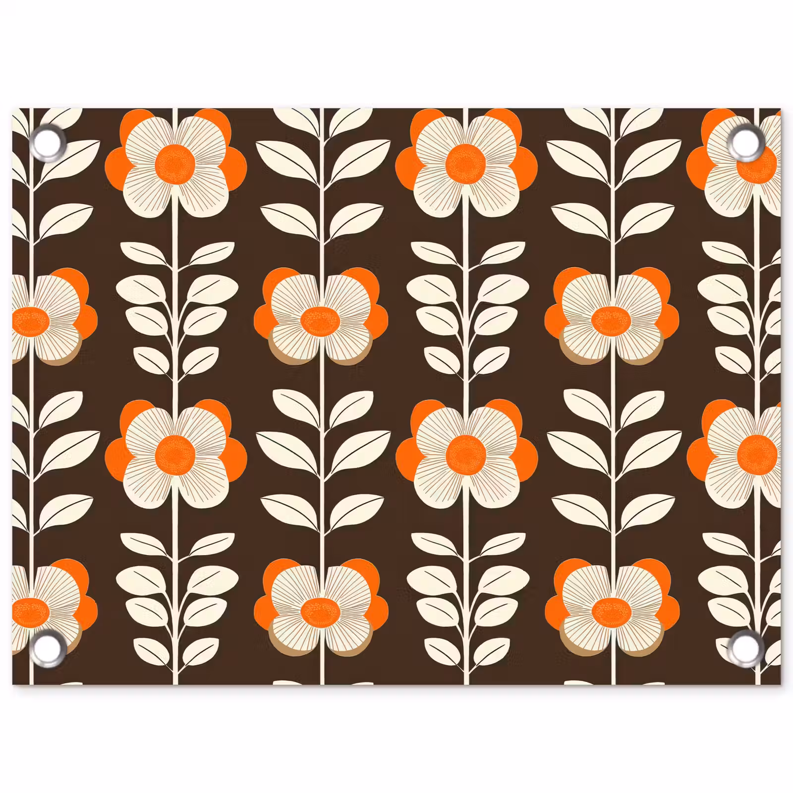 Tuinposter - Bloemen - Retro - Bruin — 1