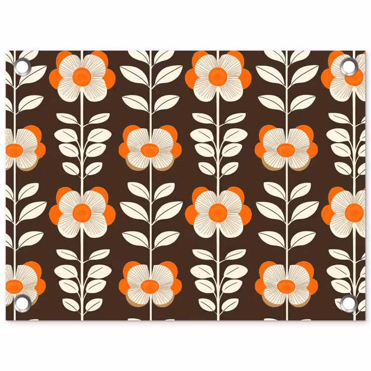 Tuinposter - Bloemen - Retro - Bruin — 1