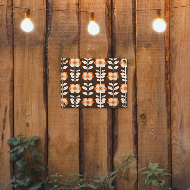Tuinposter - Bloemen - Retro - Bruin — 2