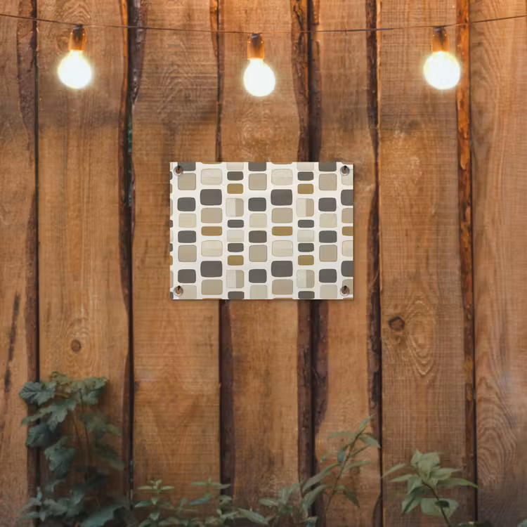 Tuinposter - Blokken - Vintage - Grijs — 2