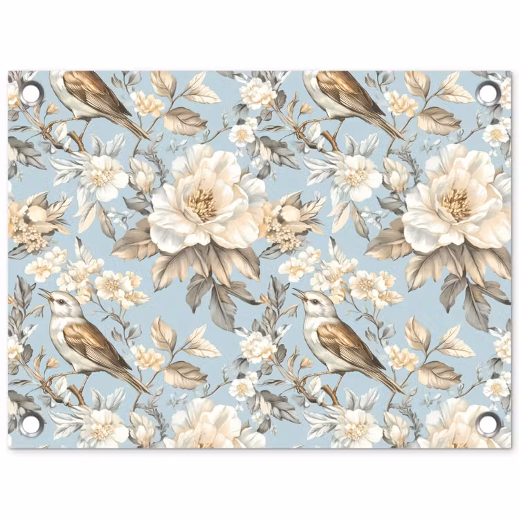Tuinposter - Botanisch - Zangvogel - Blauw — 1