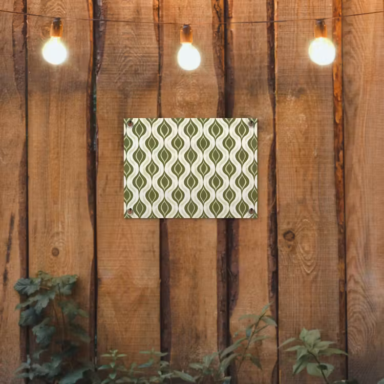 Tuinposter - Patroon - Retro - Groen — 2