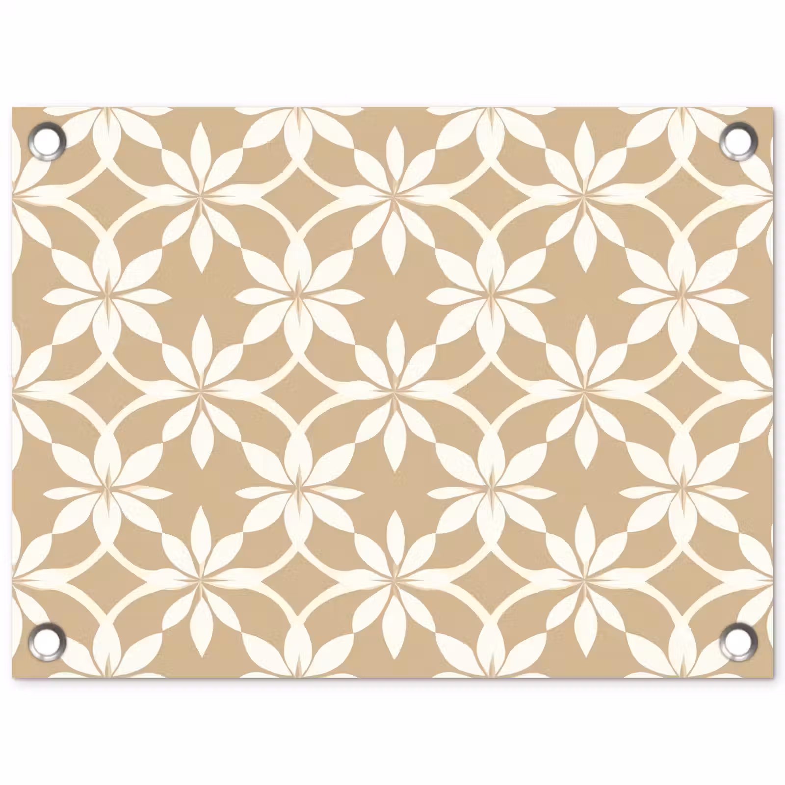 Tuinposter - Bloemen - Patroon - Beige — 1