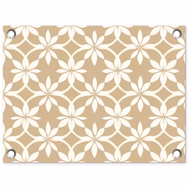 Tuinposter - Bloemen - Patroon - Beige — 1