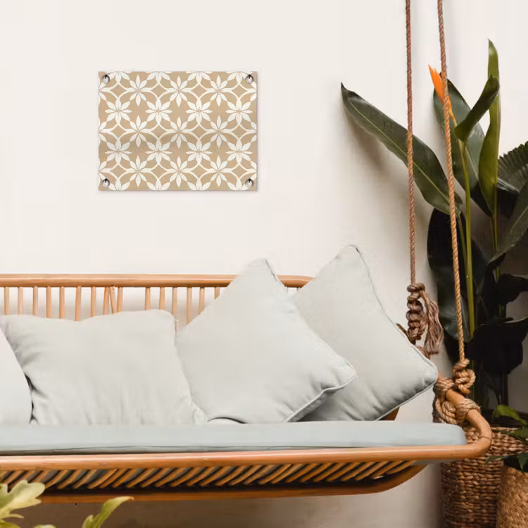 Tuinposter - Bloemen - Patroon - Beige — 5