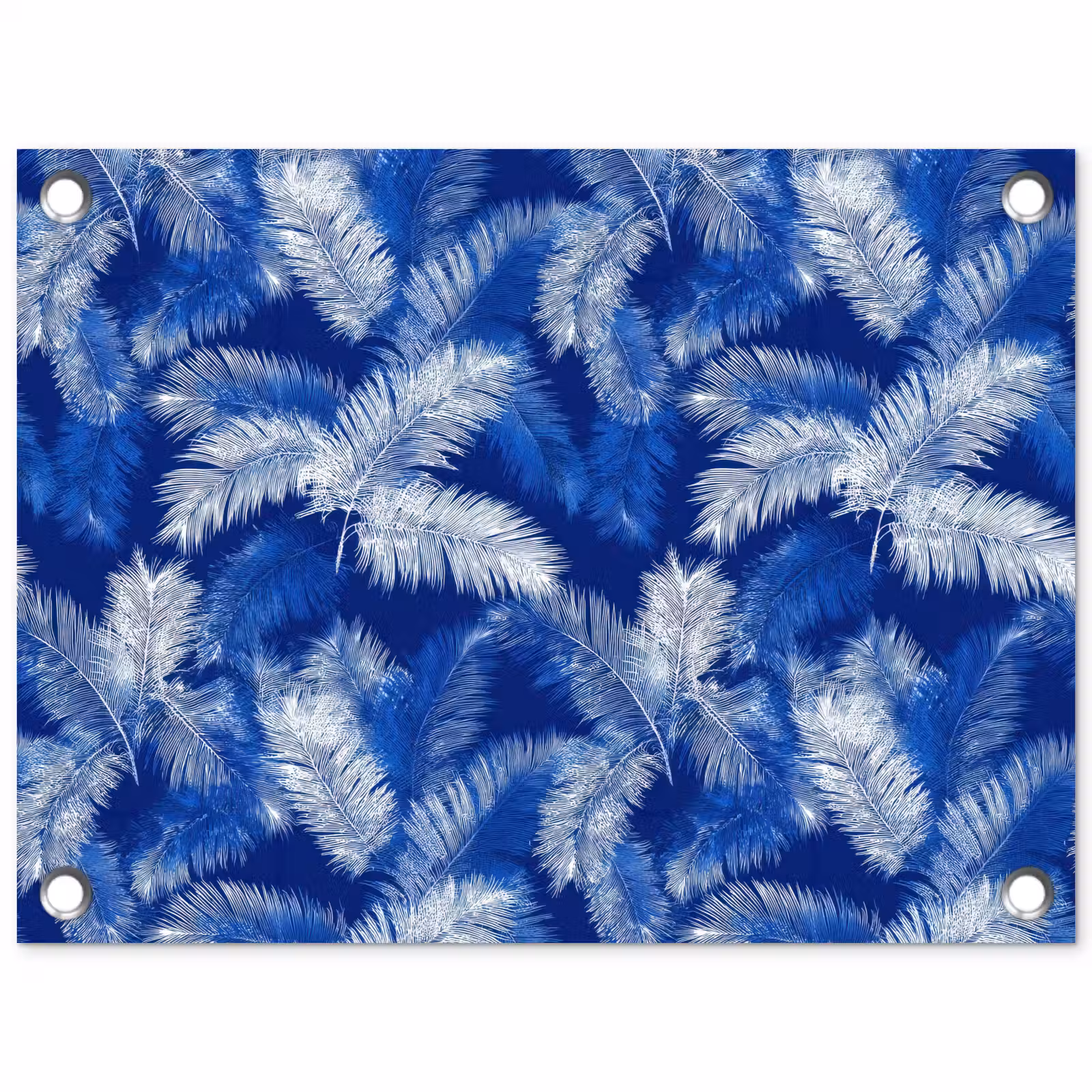 Tuinposter - Palmblad - Patroon - Blauw — 1