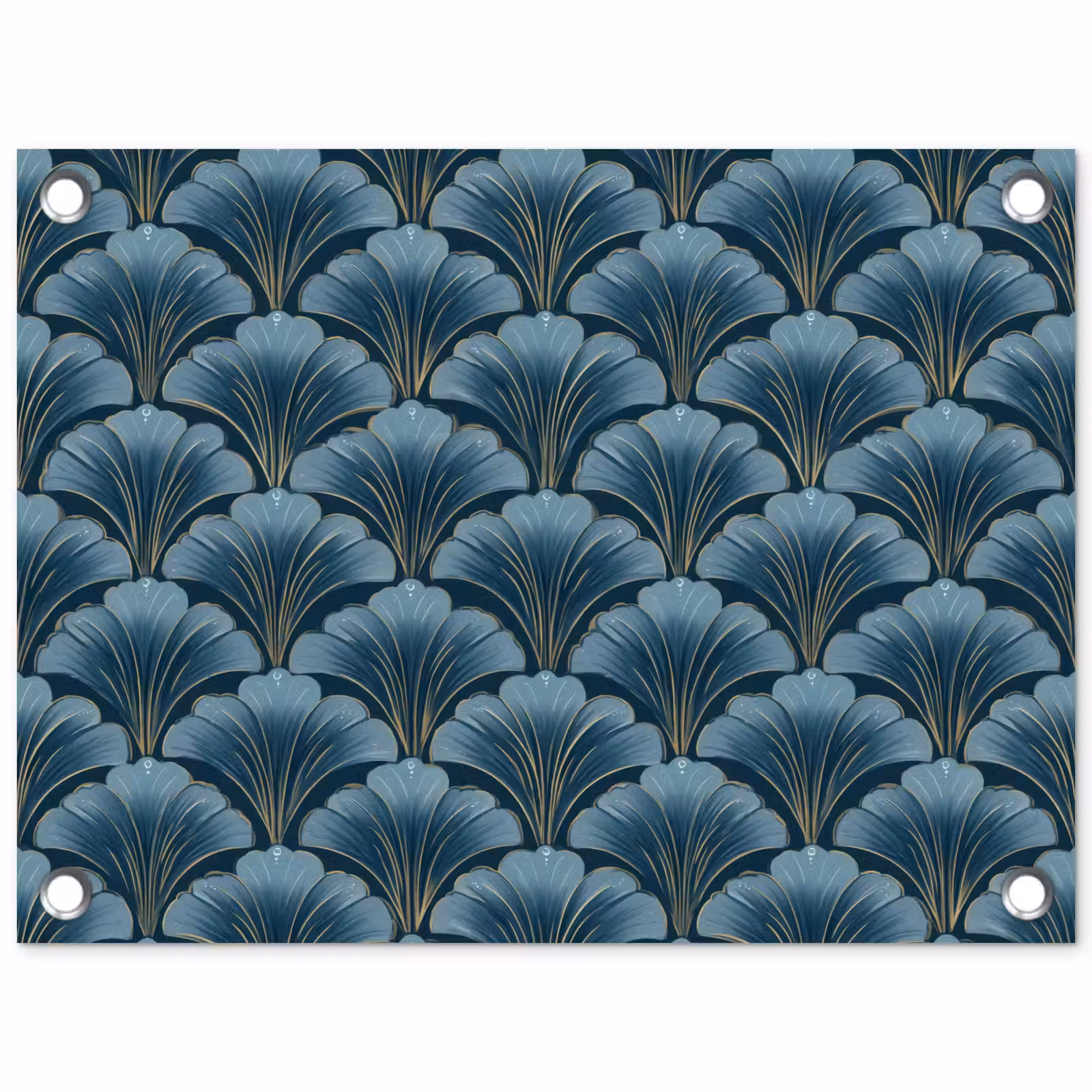 Tuinposter - Patroon - Ginkgoblad - Blauw — 1