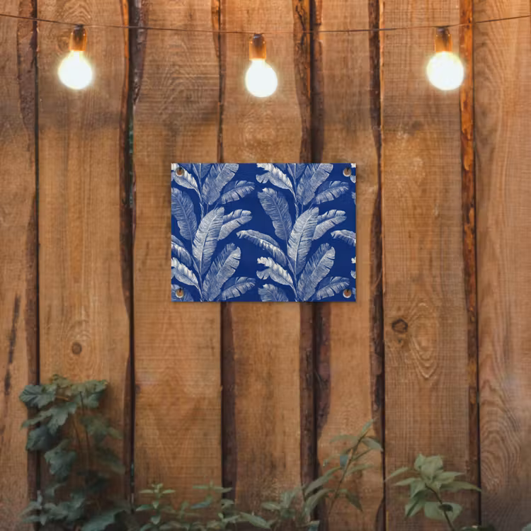 Tuinposter - Blad - Palm - Blauw — 2