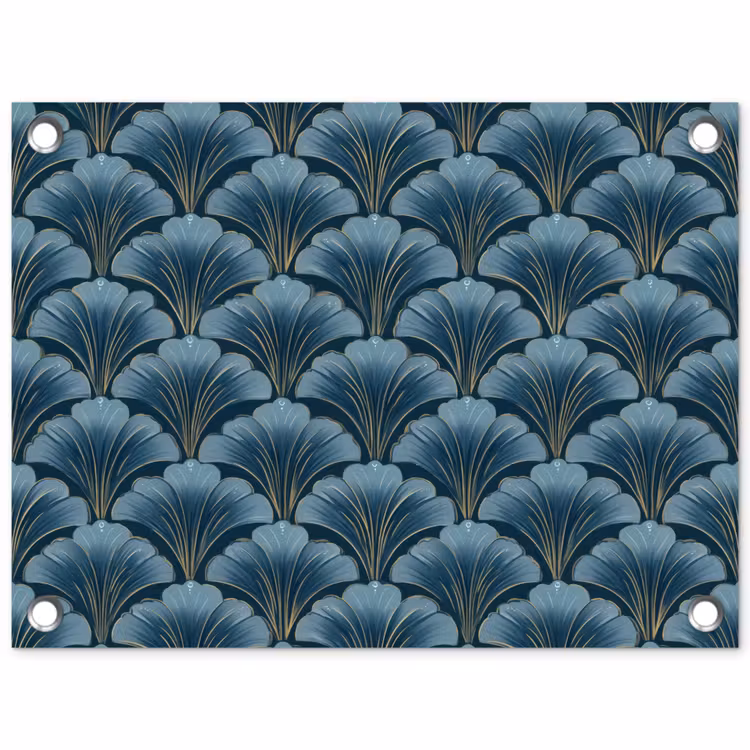 Tuinposter - Patroon - Ginkgoblad - Blauw — 1
