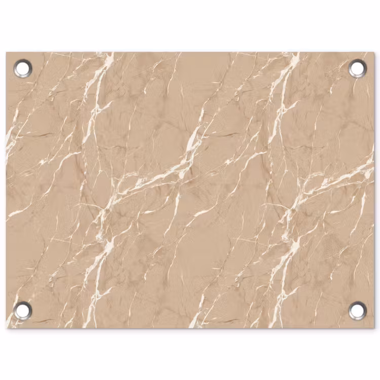 Tuinposter - Beige - Marmer - Organisch - Wit — 1