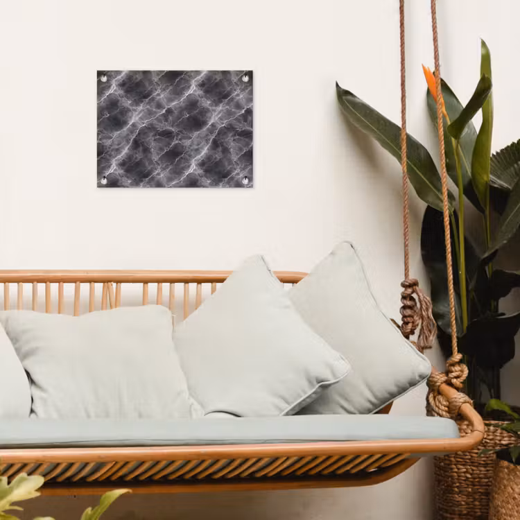 Tuinposter - Donkergrijs - Bliksem - Marmer — 5
