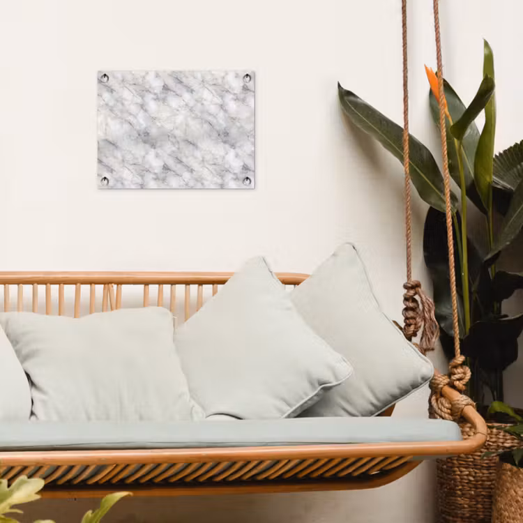 Tuinposter - Grijs - Marmer - Gedetailleerd — 5