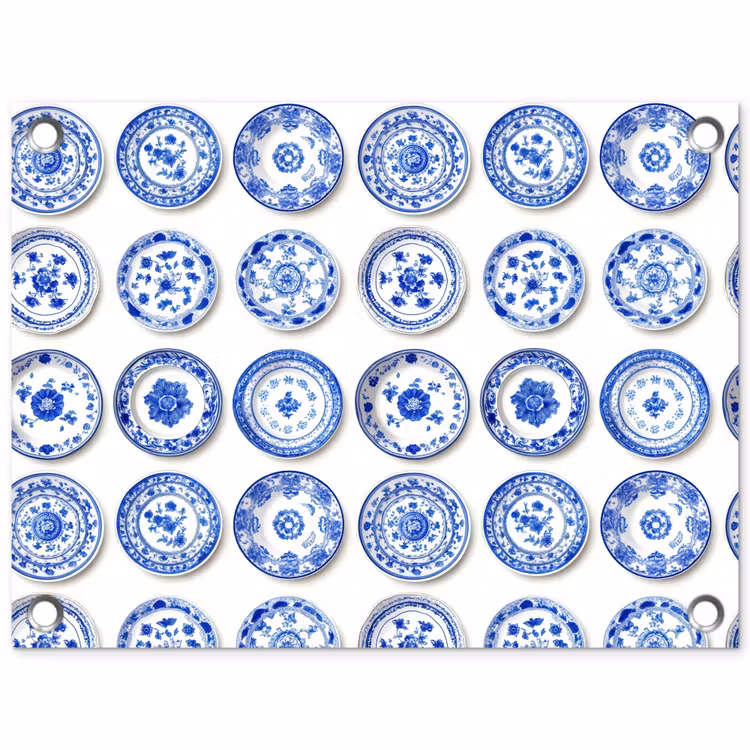 Tuinposter - Borden - Bloemen - Patroon - Blauw — 1