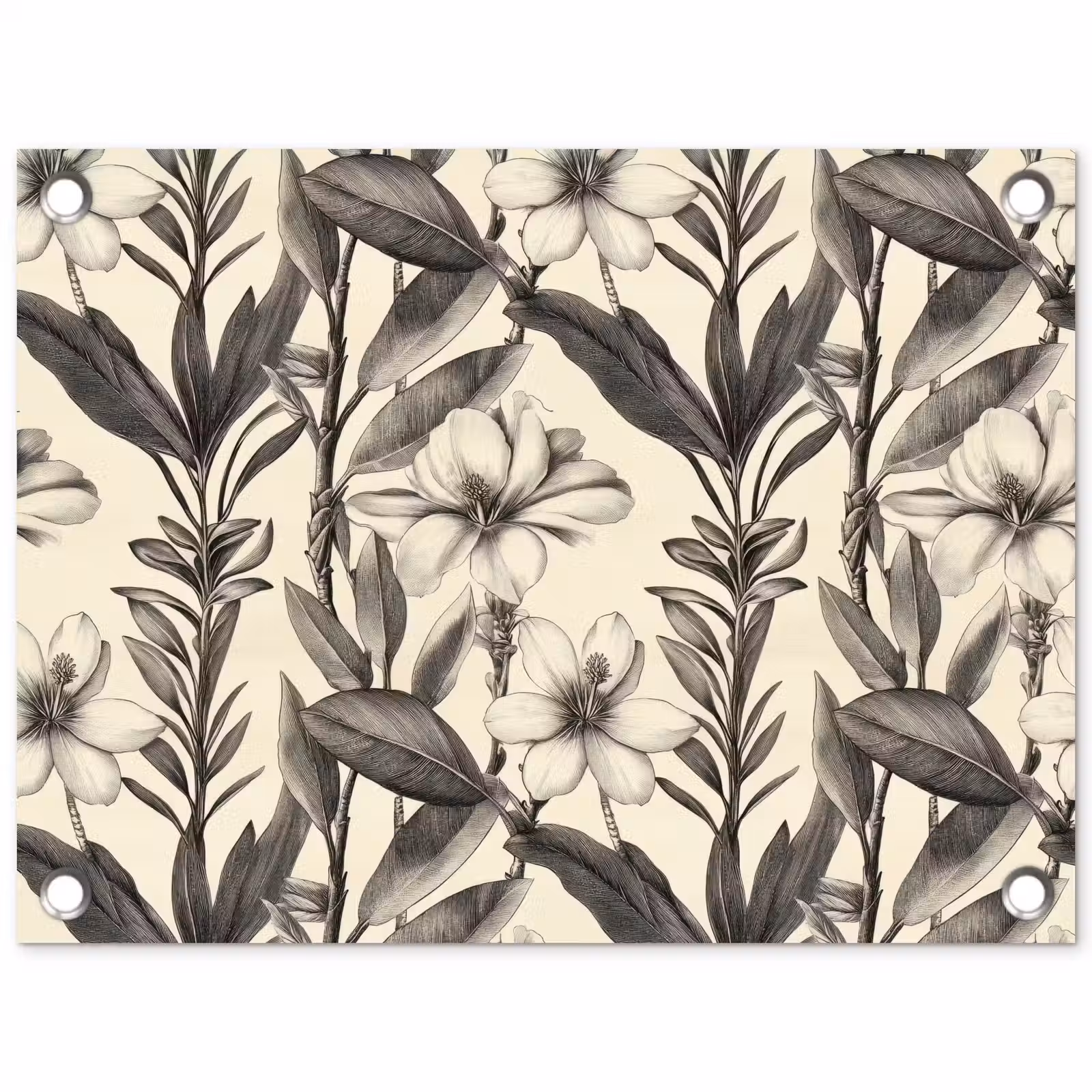 Tuinposter - Klassiek - Botanisch - Zwart - Beige — 1
