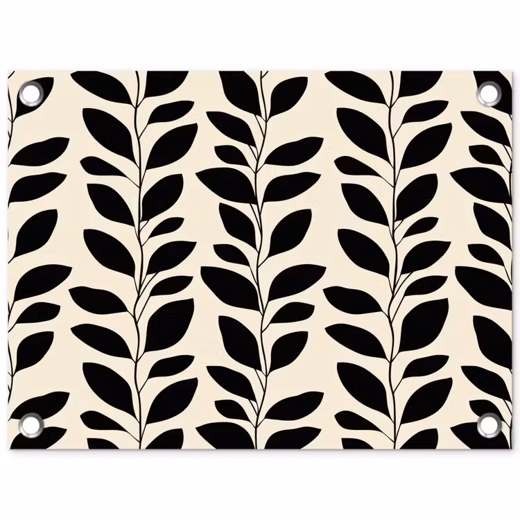 Tuinposter - Botanisch - Dessin - Zwart - Beige — 1