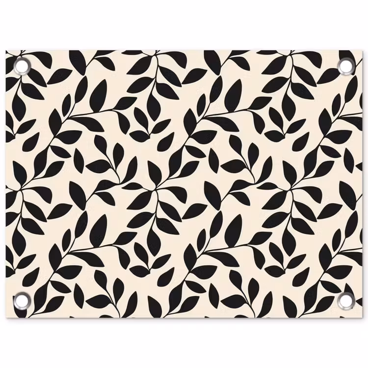 Tuinposter - Elegant - Patroon - Zwart - Beige — 1