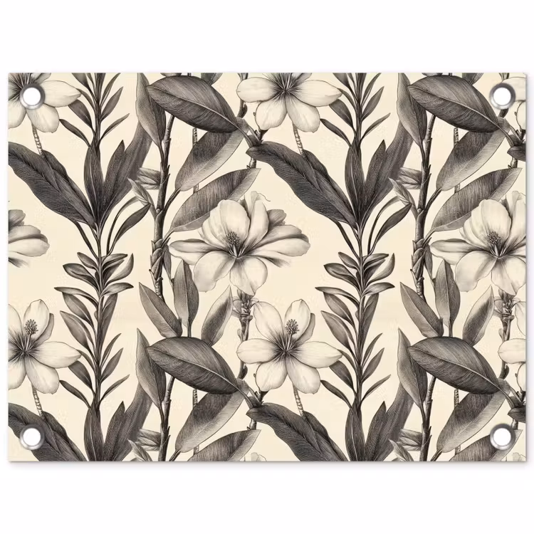 Tuinposter - Klassiek - Botanisch - Zwart - Beige — 1