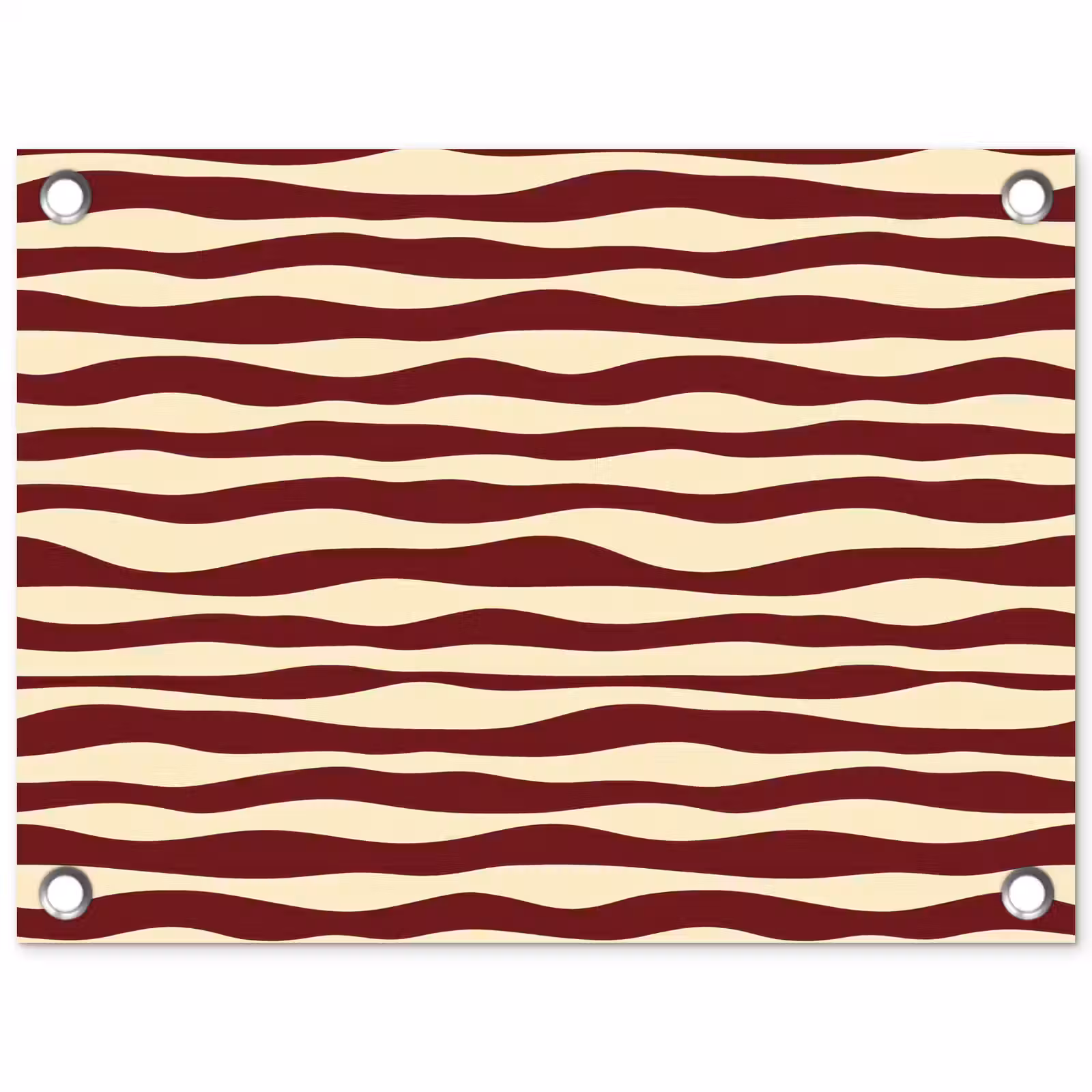 Tuinposter - Golven - Rood - Patroon - Crème — 1