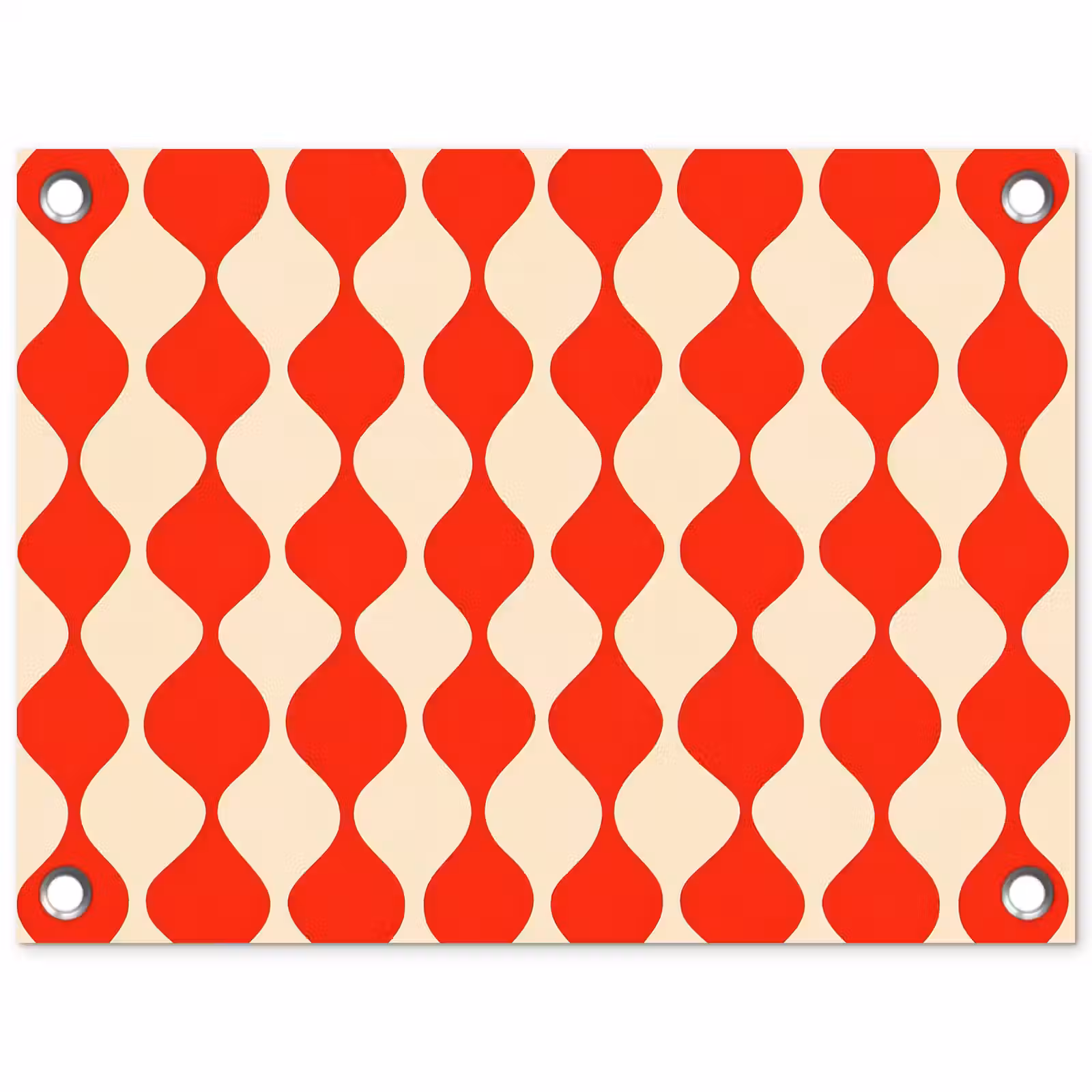 Tuinposter - Golvend patroon - Retro - Rood - Beige — 1