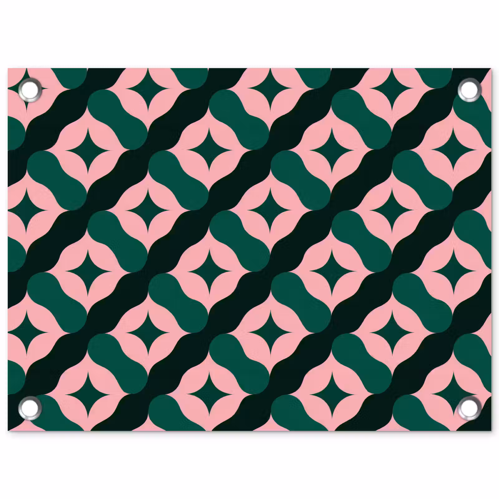 Tuinposter - Groen - Roze - Retro - Sterren — 1