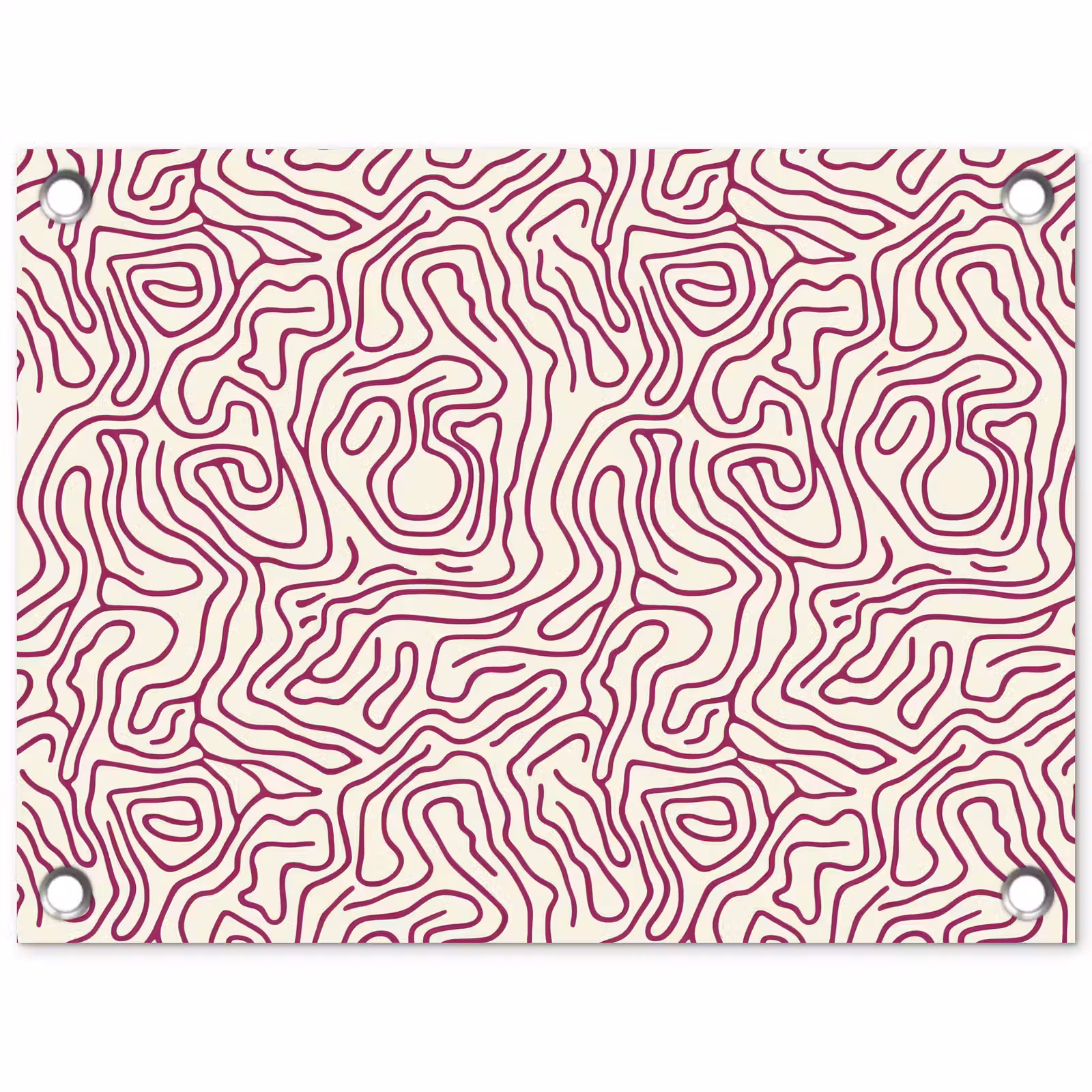 Tuinposter - Kronkelende lijn - Magenta - Crème — 1