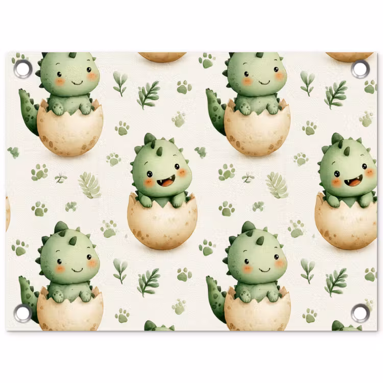 Tuinposter - Dino - Eieren - Groen — 1