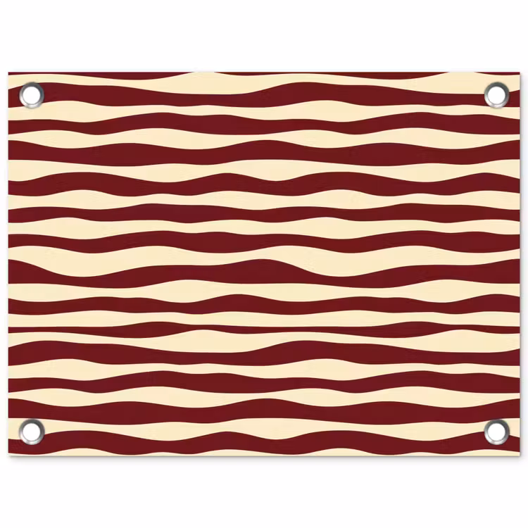 Tuinposter - Golven - Rood - Patroon - Crème — 1