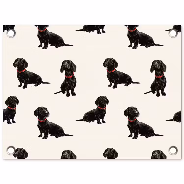 Tuinposter - Hond - Patroon - Zwart — 1