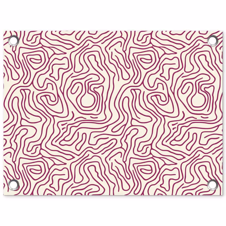 Tuinposter - Kronkelende lijn - Magenta - Crème — 1